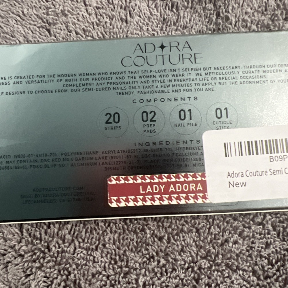 ADORA COUTURE 20pc Semi Cured UV Gel Nail Strips‎ Kit - Lady Adora - Picture 4 of 4